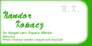 nandor kopacz business card