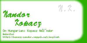 nandor kopacz business card